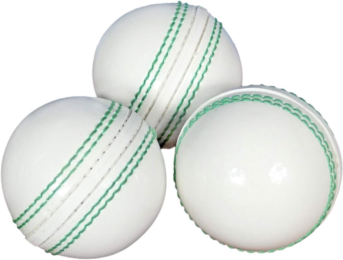 Soft Cricket Ballen - Oefenballen - Sport Training - Handgestikt Rubber - Set van 3 - Wit