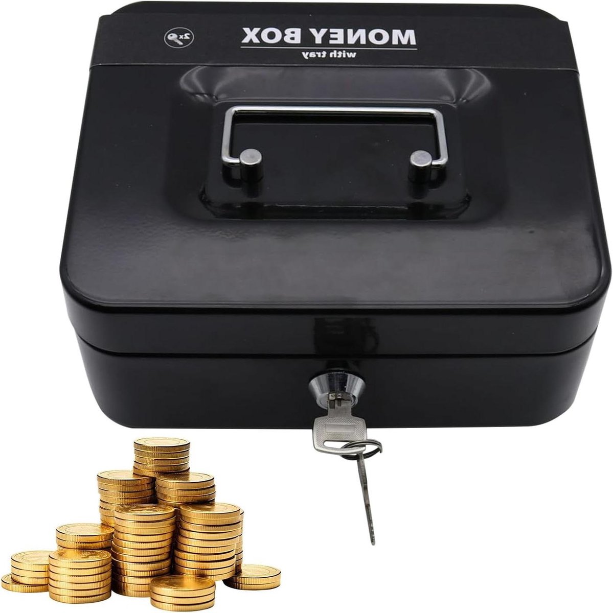 Muntbank - Spaarpot Volwassenen - Geld Besparen - Met Teller - 20 x 16 x 9 cm - Zwart