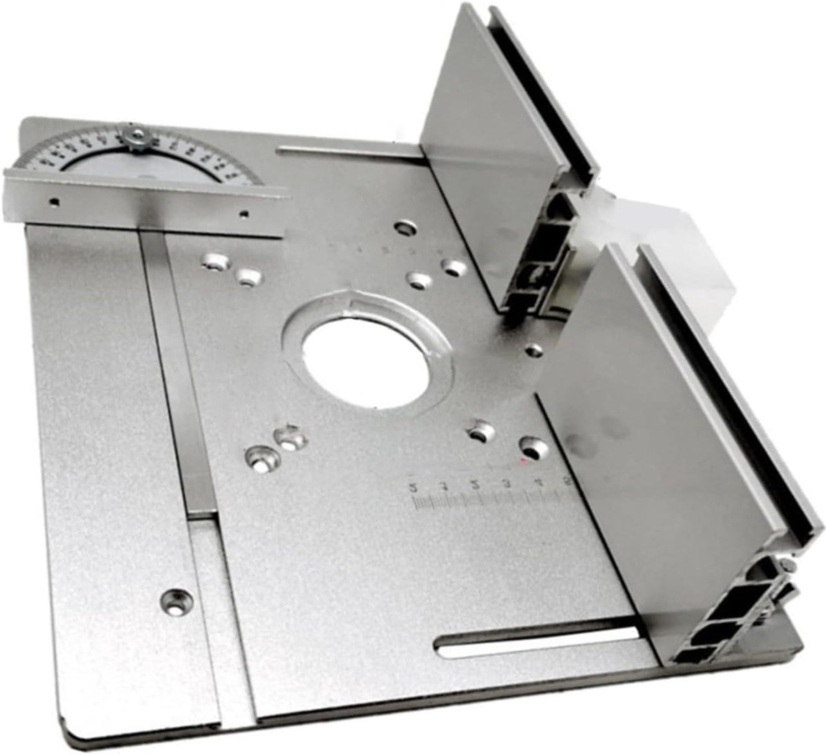 Freestafel Inzetplaat - Router Flip Board - Houtbewerking Precisie - Dubbele Gatmaten - 85x85mm - Aluminium