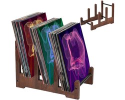 Générique Record Holder, Wood Album Display Stand, 3 Layer Desktop Shelf, 9.45 x 14.57 x 10.63 inches, Portable, Compact, Versatile, Ideal for Album, Reception, Photo Organizer on Bookshelf or