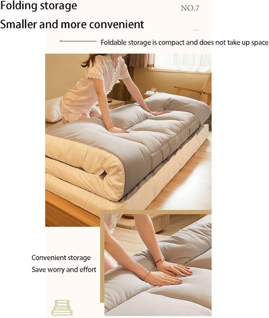 Tatami Matras Opvouwbare Japanse Futon Matras 140x200 Futon Matras Single Roll Up Katoen Futon Matras Tatami Vloermat(120 * 200cm) — afbeelding 4