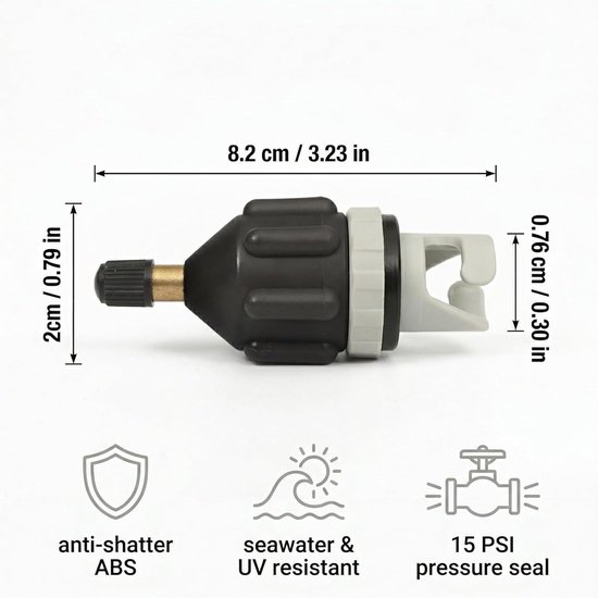 HAGNA 2 stuks adapter compressor paddle surf adapter sup ventiel adapter voor kano, luchtpomp sup converter voor kajaks rubberboot peddelboard — afbeelding 5