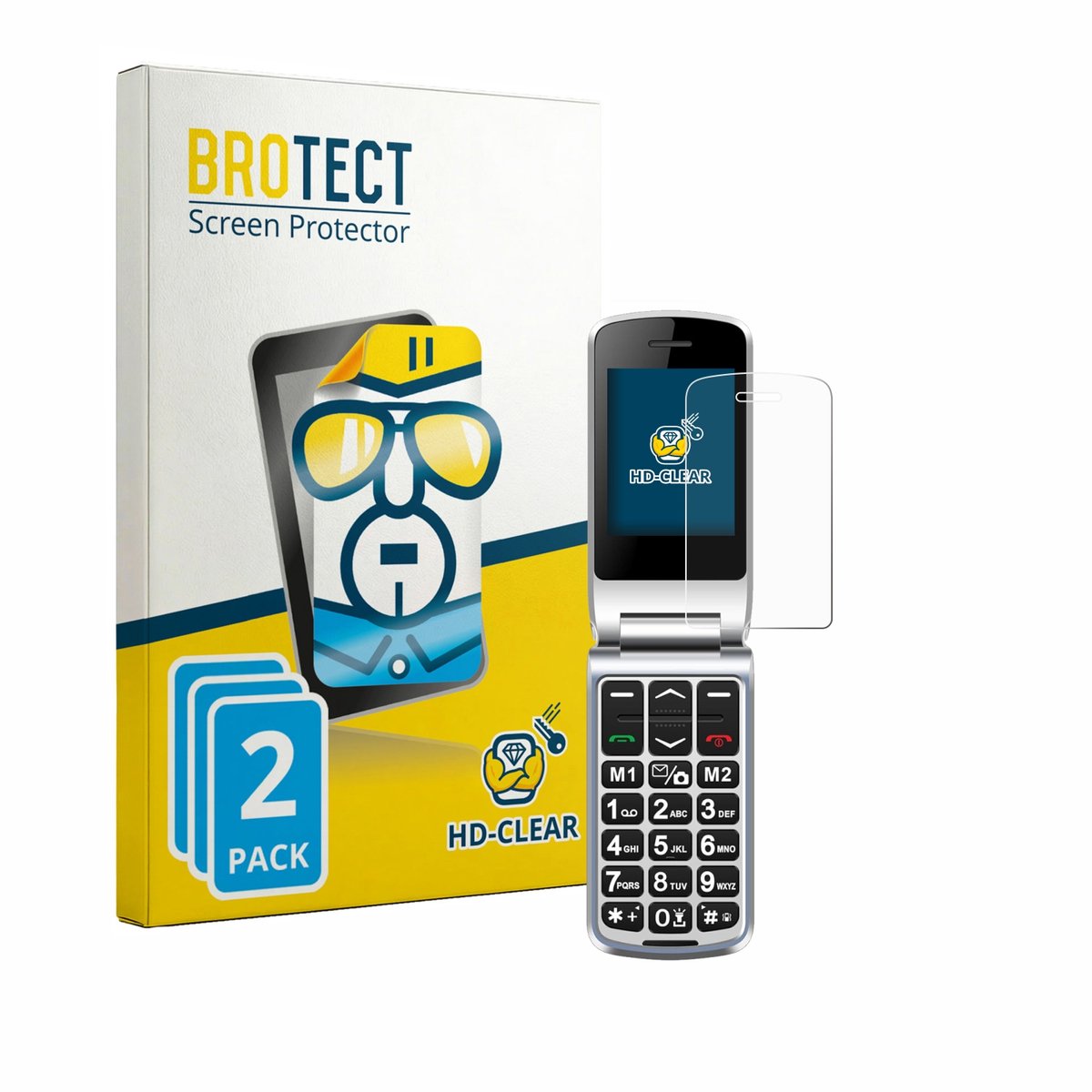 BROTECT - Screenprotector voor Sweetlink F1PLUS - Folie Beschermfolie transparant 2 Stuks
