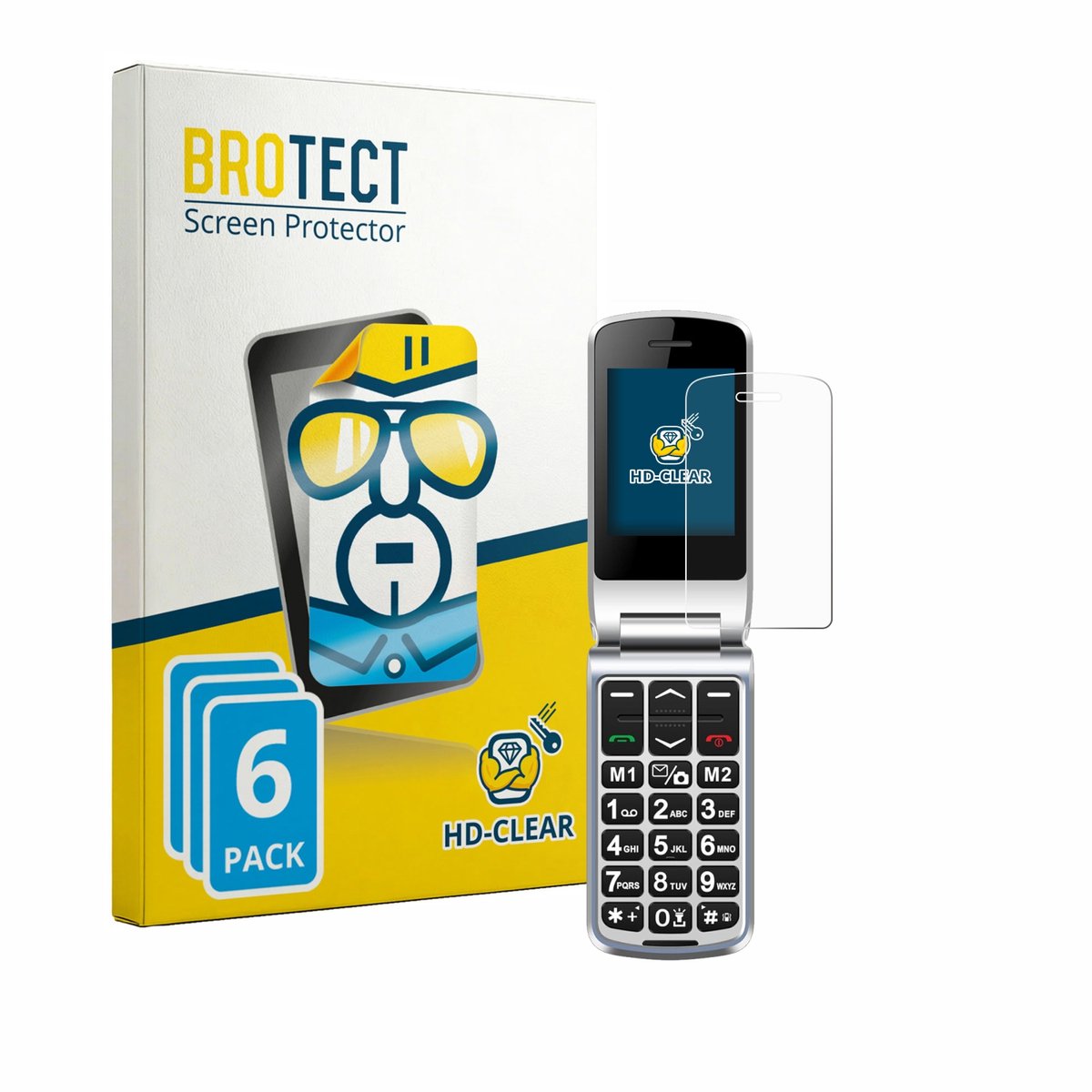 BROTECT - Screenprotector voor Sweetlink F1PLUS - Folie Beschermfolie transparant 6 Stuks