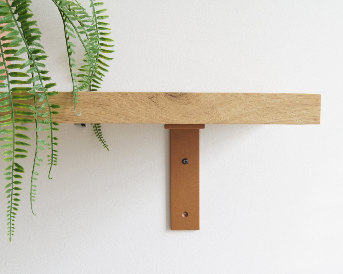 STERKSTAEL Ares Industriële Plankdrager Cortenstaal - Stalen Wandplank Steun - Voor plank vanaf 20 cm tot 30 cm - Kleur Brons Roestig Bruin - inclusief bevestigingsmateriaal - Poedercoating - Wandsteun - 1 stuk
