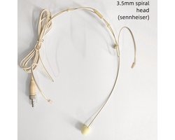 Headset Microfoon - Oorhaak Microfoon - Optreden Presenteren - Dubbel Oorhaak Ontwerp - 1.2 m Kabel - Bruin