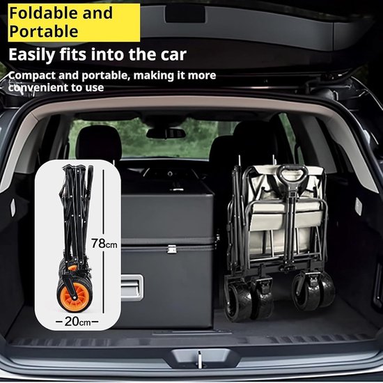 Grote bolderkar - Opvouwbare kar - Buitengebruik - All-terrain wielen - 150 liter - A — afbeelding 2