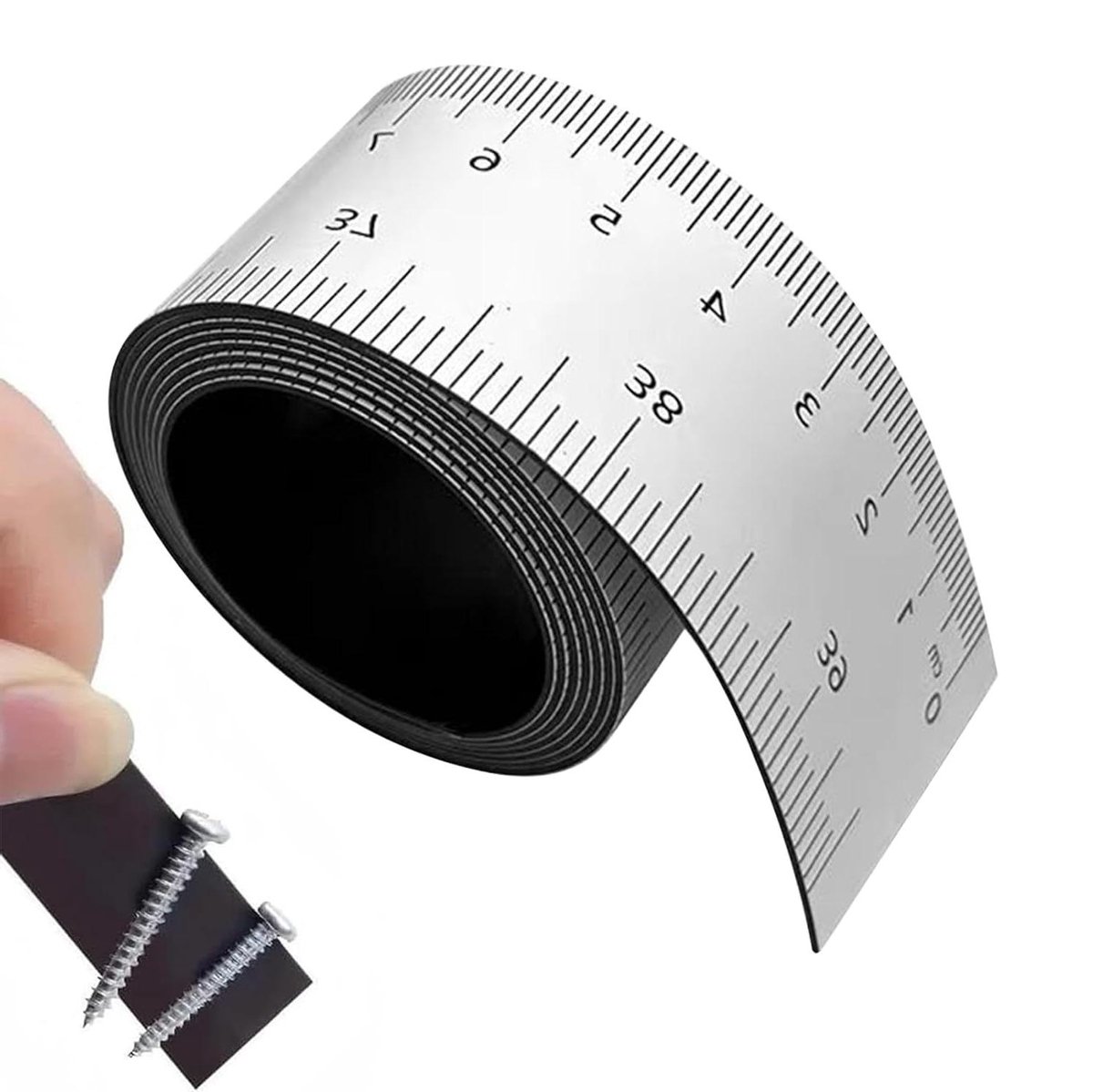 Magnetisch Meetlint - Flexibele Liniaal - Nauwkeurig Meten - Dubbele Schaal - 100 cm - Zwart