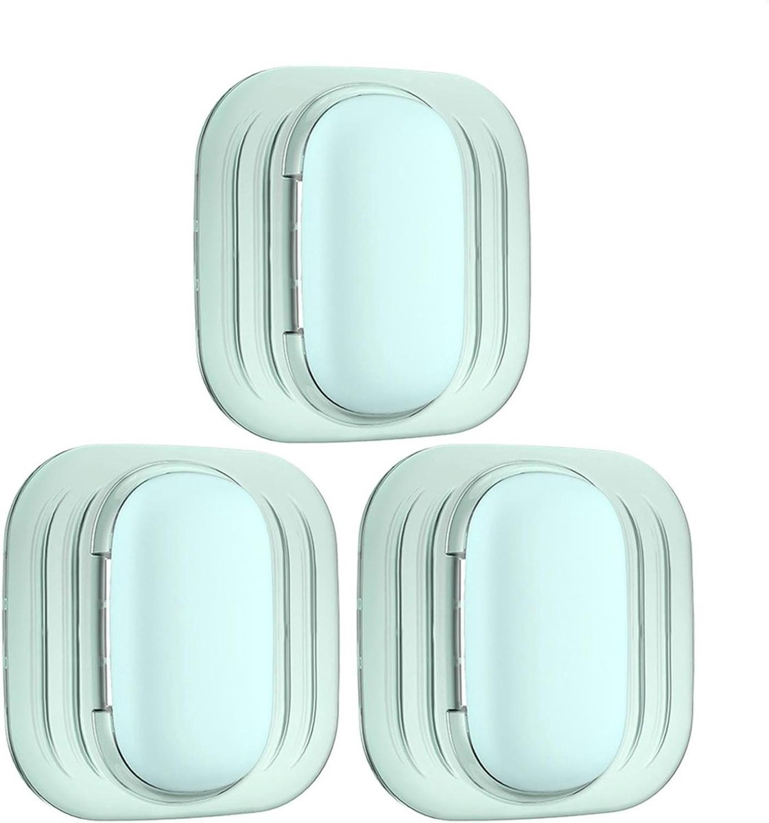 Deurknop Beschermer - Muur Stopper - Schade Voorkomen - Schokabsorberend Rubber - 3 Stuks - Lichtblauw