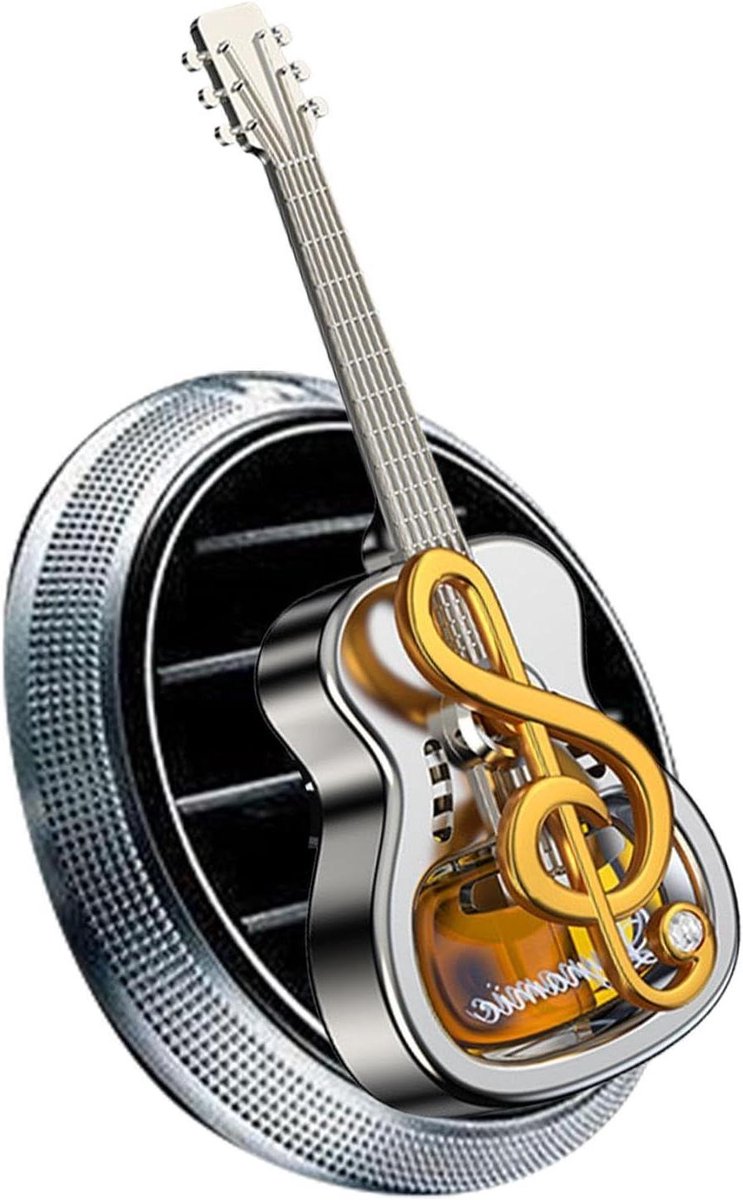 Auto Luchtverfrisser - Vent Clip - Auto Interieur - Gitaar Vorm - 64 g - Zwart