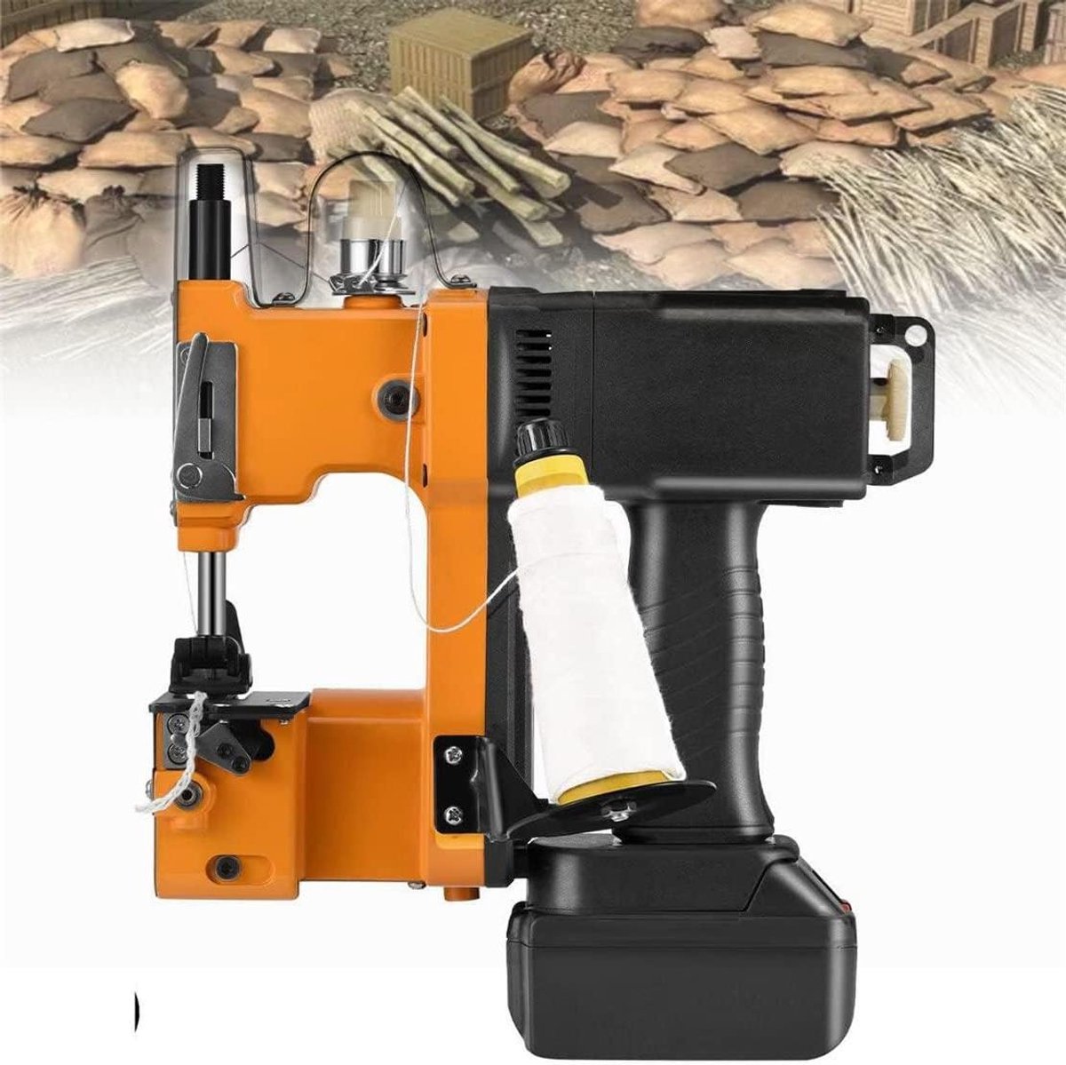 Elektrische Zaksluiter - Draagbare Naaimachine Verpakkingsmachine - Zakken Sluiten - Draadloos Met Batterij - 6 mm dikte - Grijs