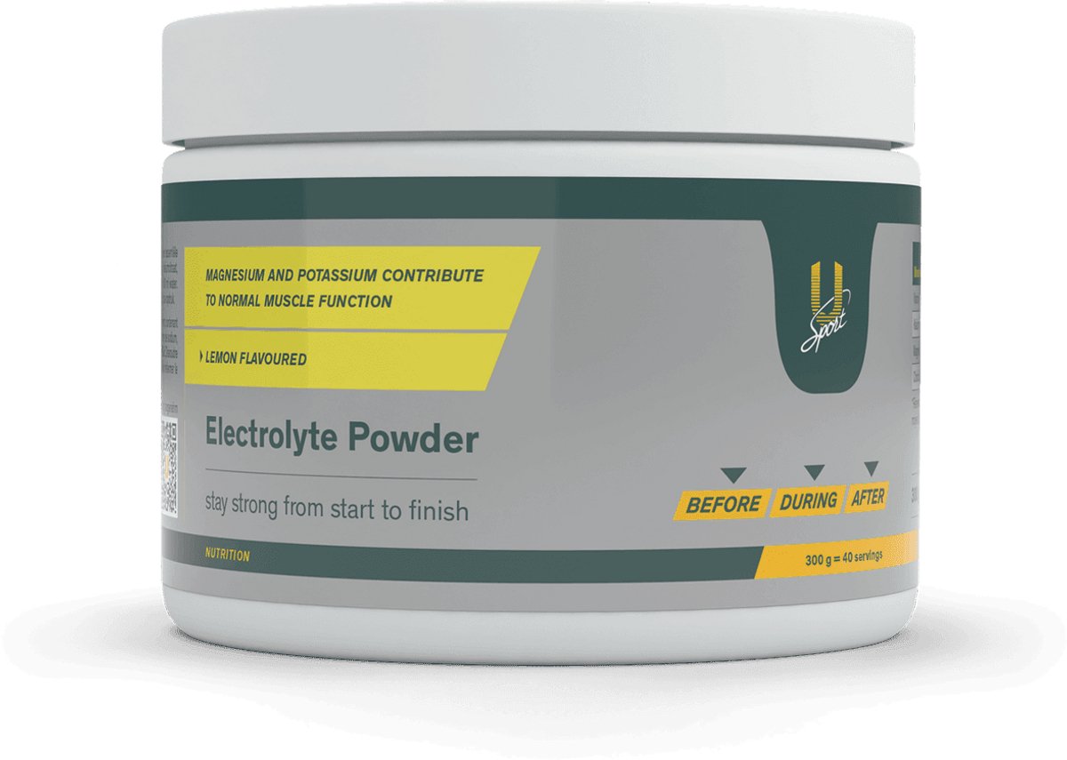 U-Sport Electrolyte Powder - Lemon - 300g - Suikervrij Elektrolytenpoeder - Hydratatie & Spierfunctie - Vegan