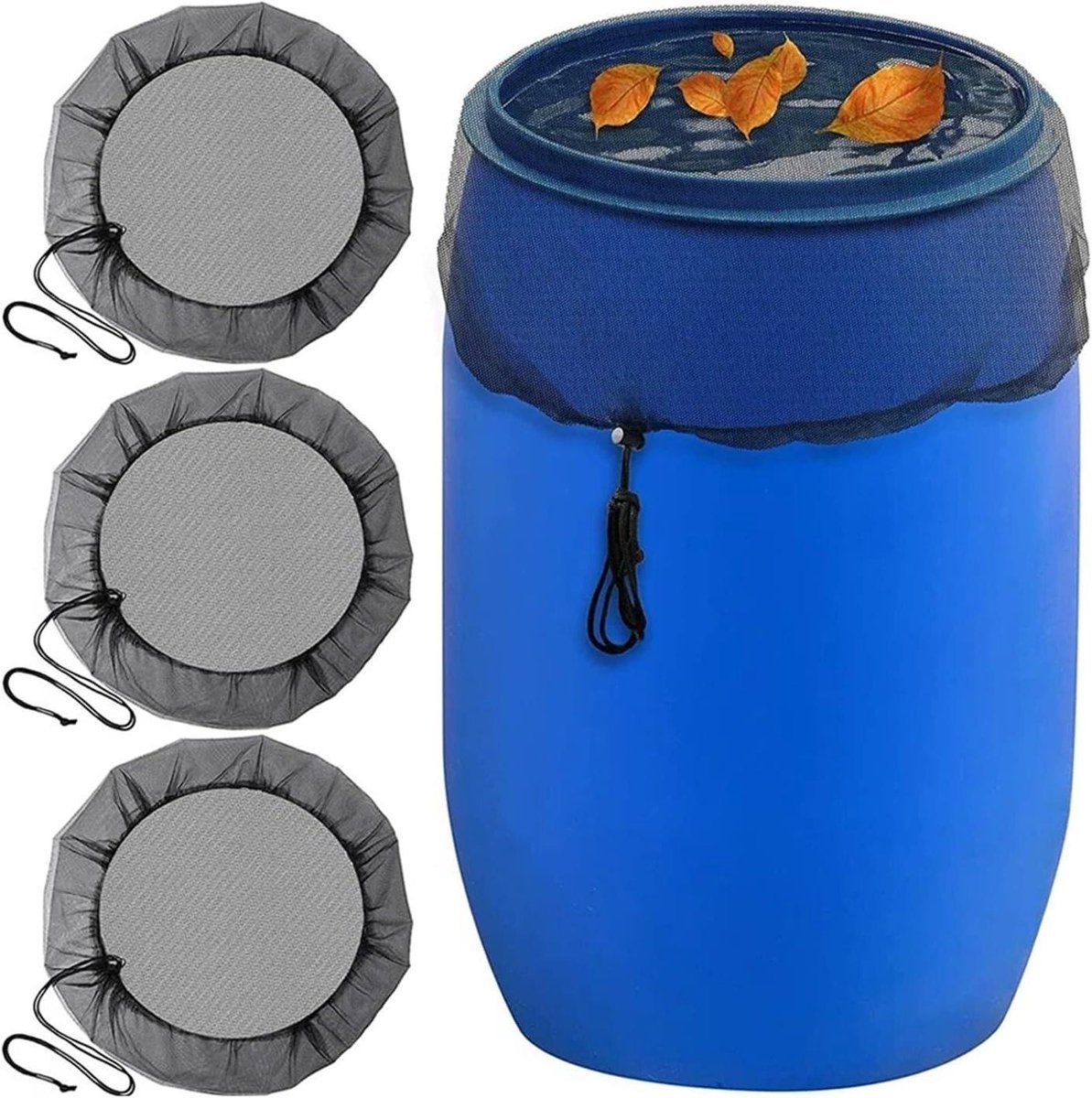 Regentonhoes - Afdeknet Gaas - Water Opslag - Flexibel Trekkoord - 100 cm - Zwart