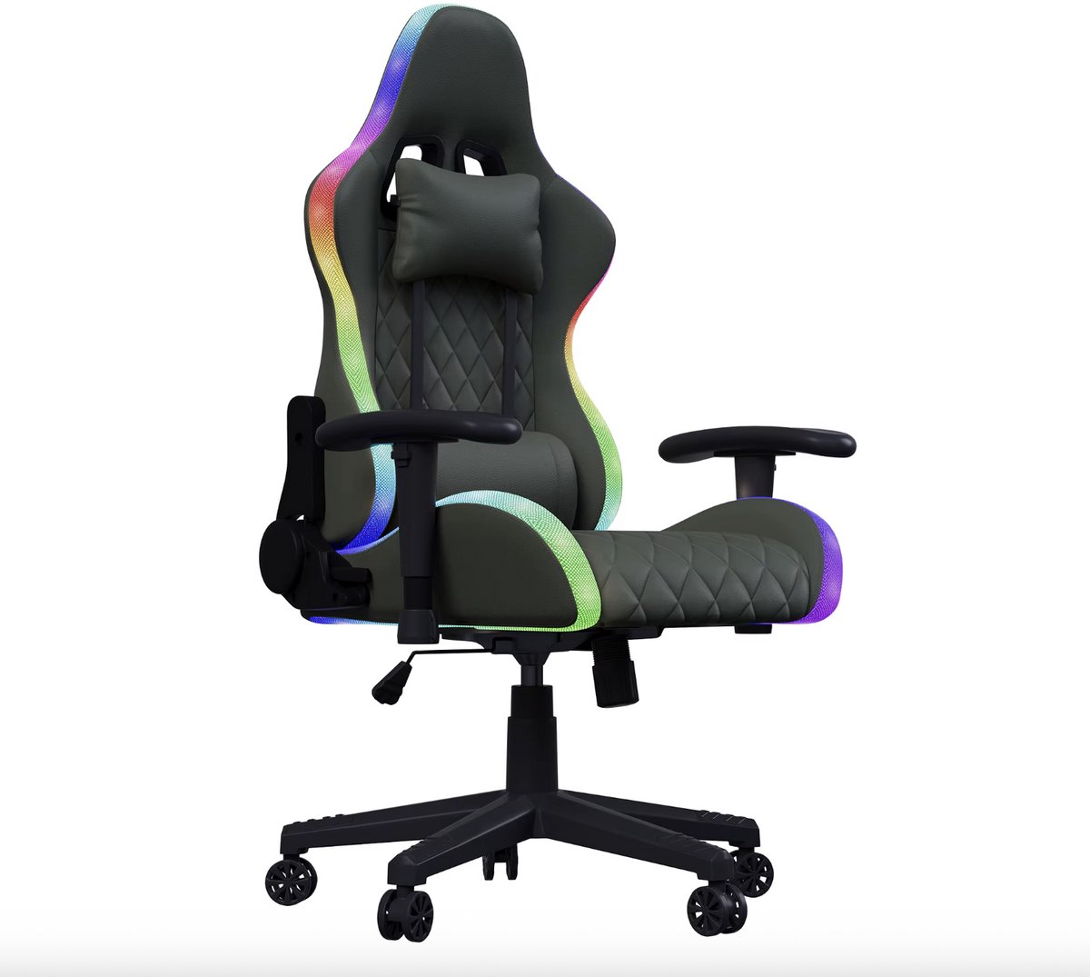 Golaro Gaming Stoel met LED lichteffecten - Ergonomische Bureaustoel - LED Gaming Stoel met Lendensteun en Hoofdsteun - Zwart