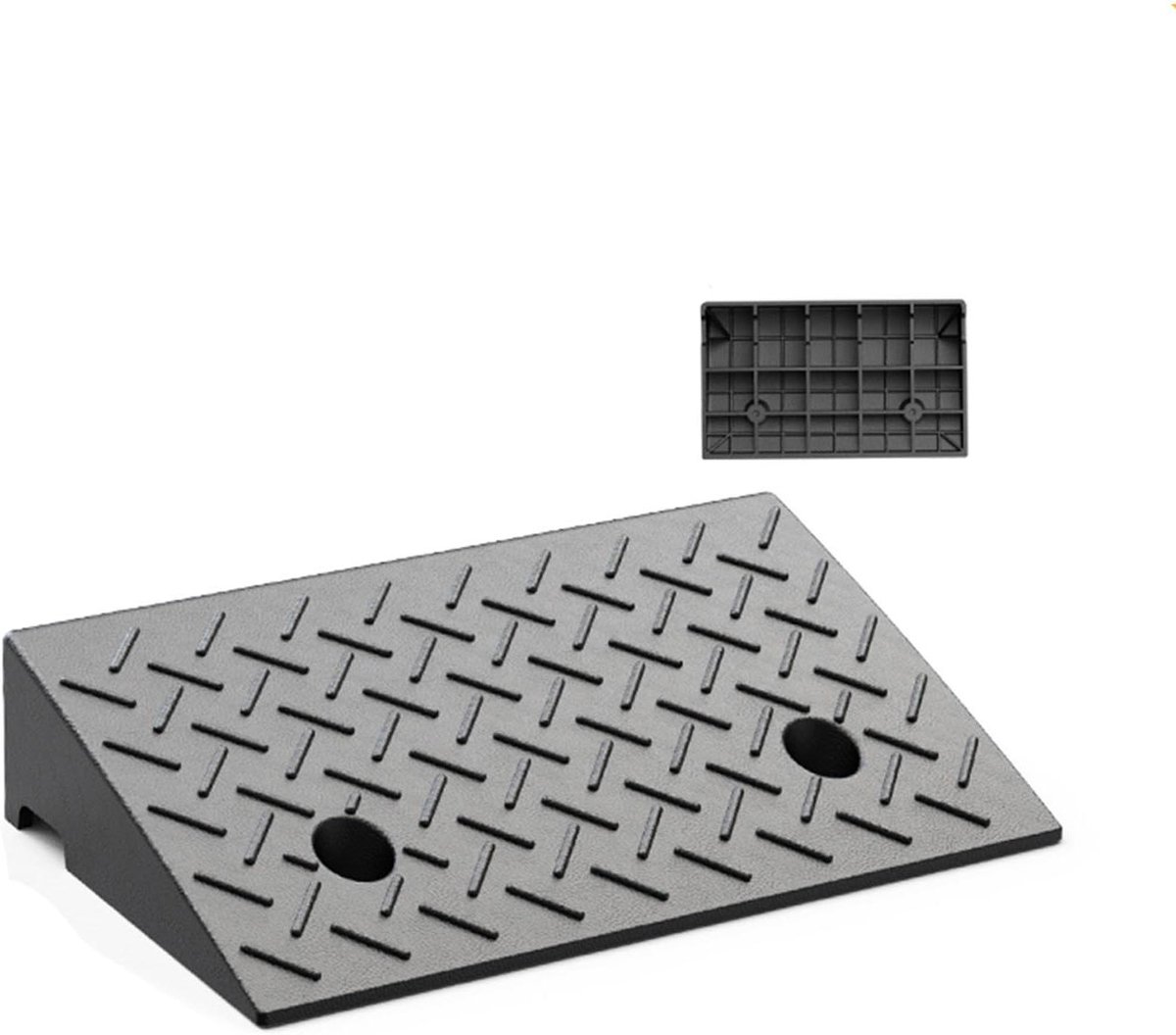 Drempelhulp Oprit - Rubberen helling - Toegankelijkheid Verbeteren - Antislip Oppervlak - 50 x 25 x 7cm - Zwart