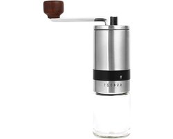 Handmatige Koffiemolen - Graanmolen Bonenmaler - Verse Koffie Zetten - Verstelbare Maalgraad - 17x5.5 cm - Zilver