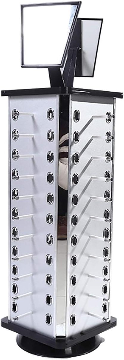 Zonnebril Display - Brillenhouder Organizer - Collectie Presenteren - 360 Graden Roterend - 44 Paar Capaciteit - Zilver