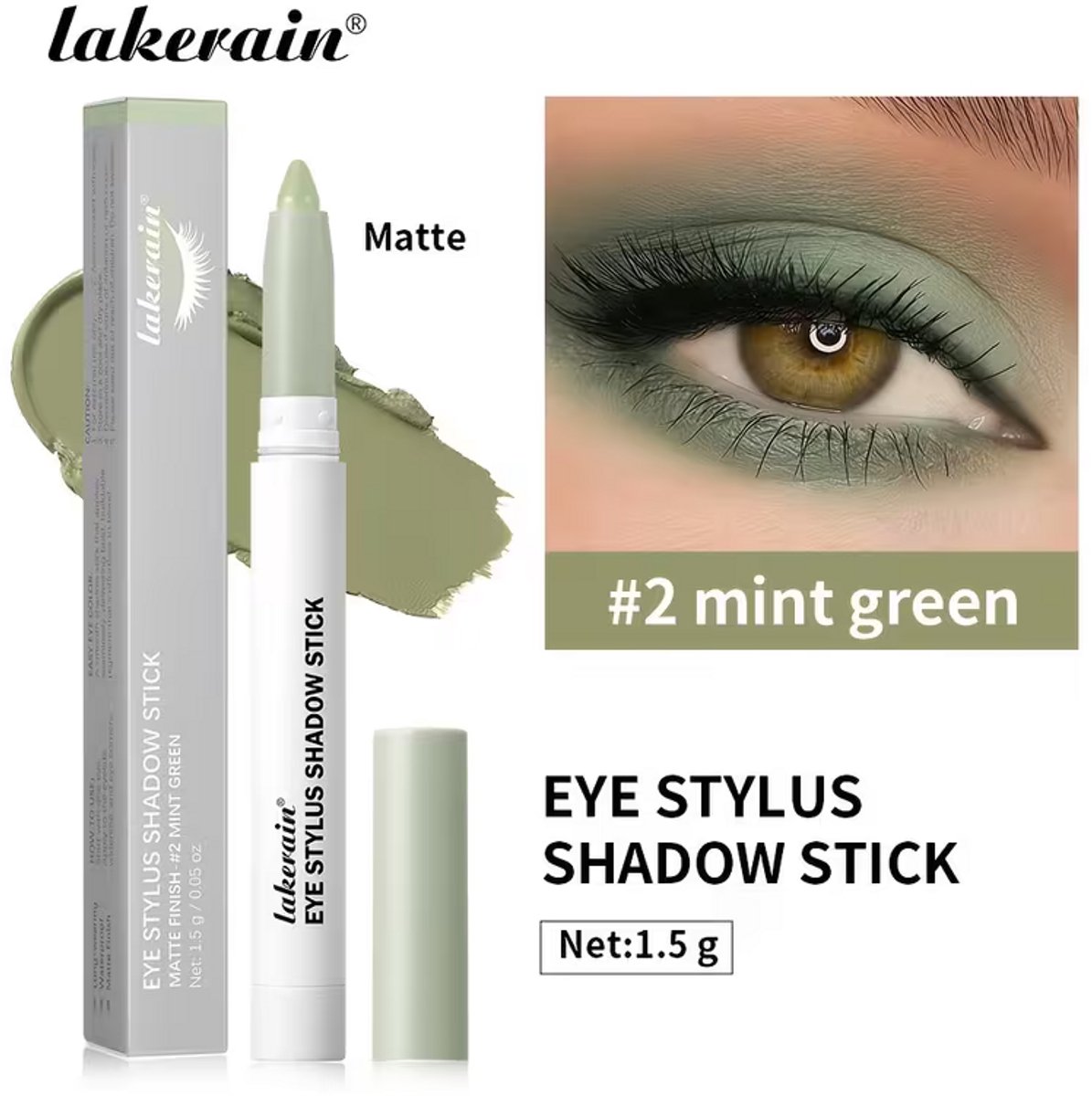 Oogschaduw Stick Mint Green – Waterproof Crème Oogschaduw – Langhoudende Eyeshadow Stick – Shimmer Finish