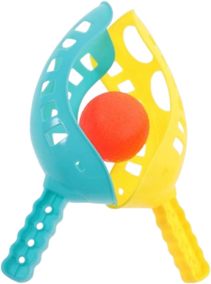 Balspel Vangen - Lanspel Set - Buiten Spelen - Eenvoudige Handgreep - 24 cm - Geel Beige