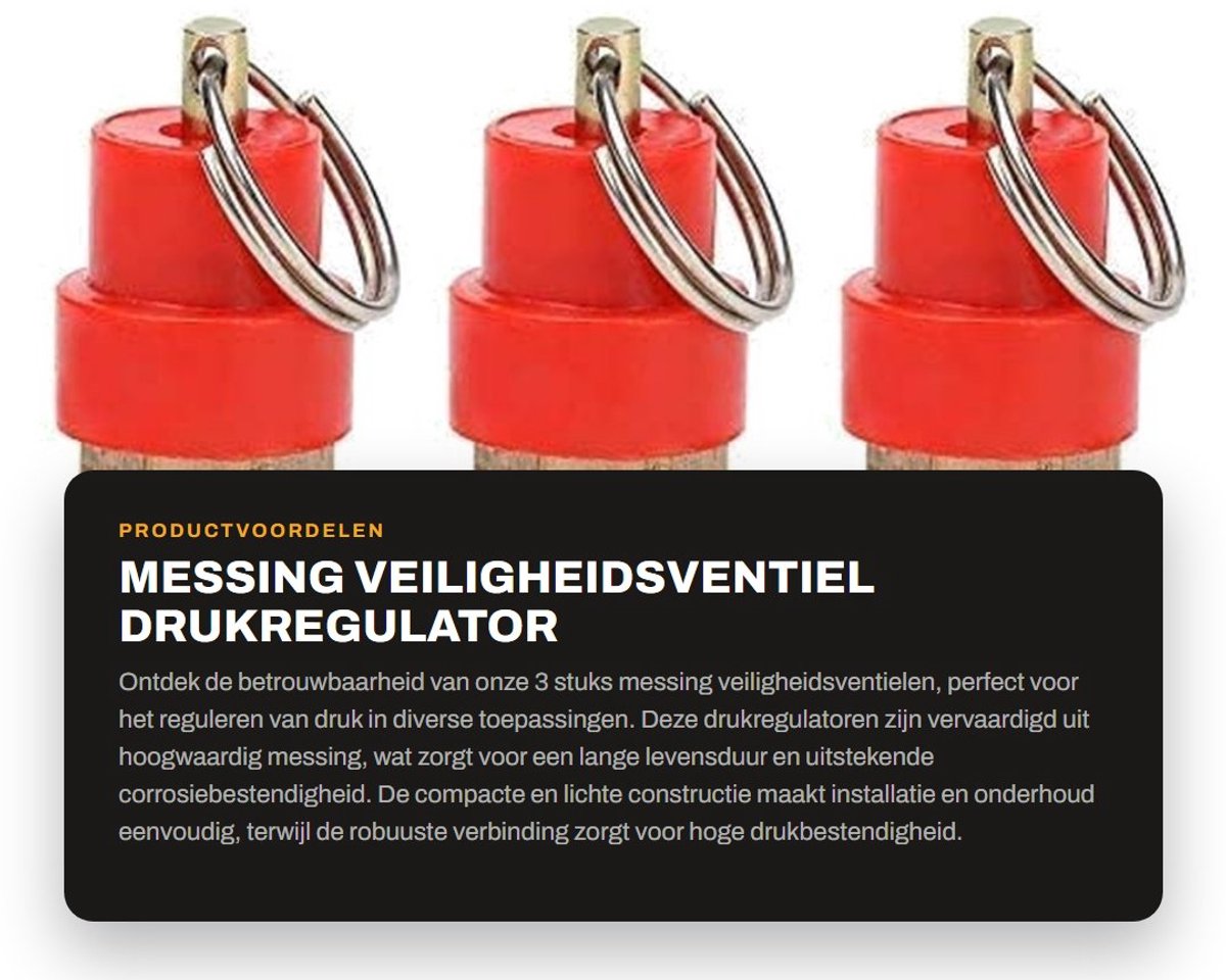 Dailygoods- Drukregelaar Hoogwaardige Messing - Reduceerventiel - Veiligheidsklep - Corrosiebestendig - Eenvoudige Installatie - Lichtgewicht