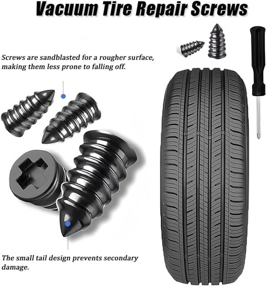 Reparatiespijkers - Banden reparatie - Lekke banden dichten - Zelfservice reparatieset - 50 stuks - Zwart — afbeelding 5