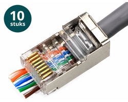 CLUTCHR - RJ45 CAT6 Connectoren Doorsteek – Afgeschermd Metaal (STP) – 10 Stuks – Voor CAT5e/CAT6 Netwerkkabel