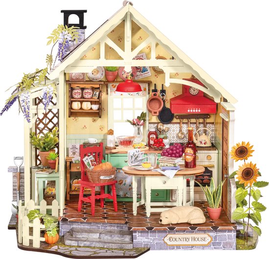 Robotime Sunlit Farmhouse Kitchen - Rolife DIY Miniature House Series - DH101 - Miniatuurhuis - Knutselen - Bouwpakket - Cadeautip