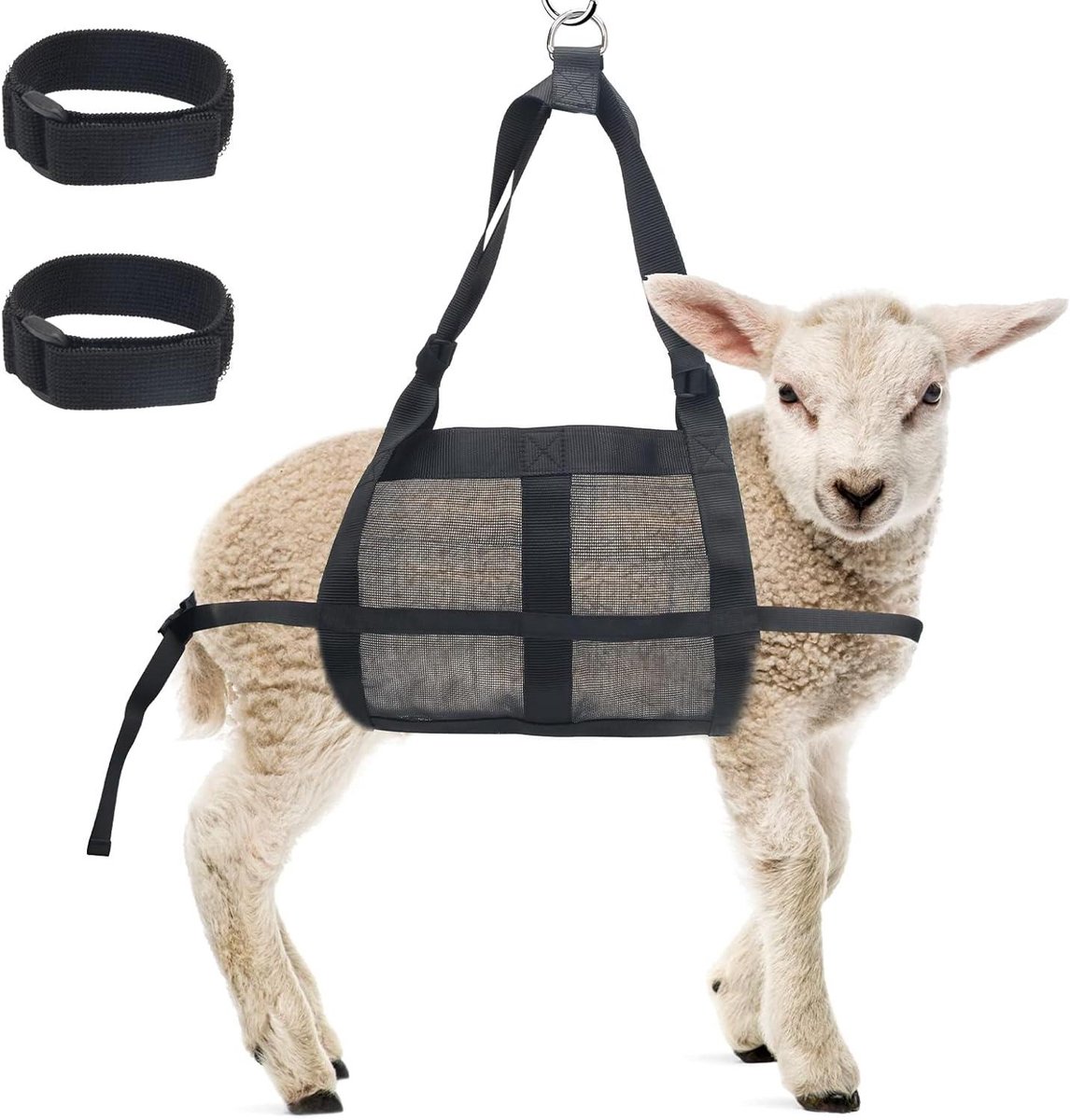 Draagbare Weegschaal - Dieren Weegzak - Dieren Wegen - Versterkt Nylon Materiaal - Tot 136 kg - Zwart