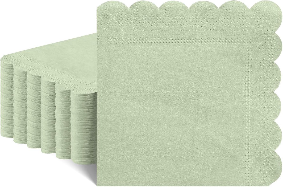 Servetten Papieren - Servetten - Tafel Servetten - Papier - Papieren Wegwerp Servetjes - Feestservetten - Voorjaar Servetten - Lunch/Diner Tafel Decoratie - 2 Laags - Groen - 25 x 25 cm - 60 Stuks - van Imperatoris