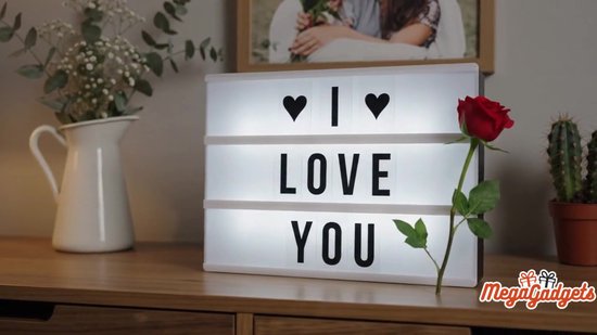 Cinema LightBox A4 LED - Letterbord met Licht - Inclusief 84 Letters - Zwart