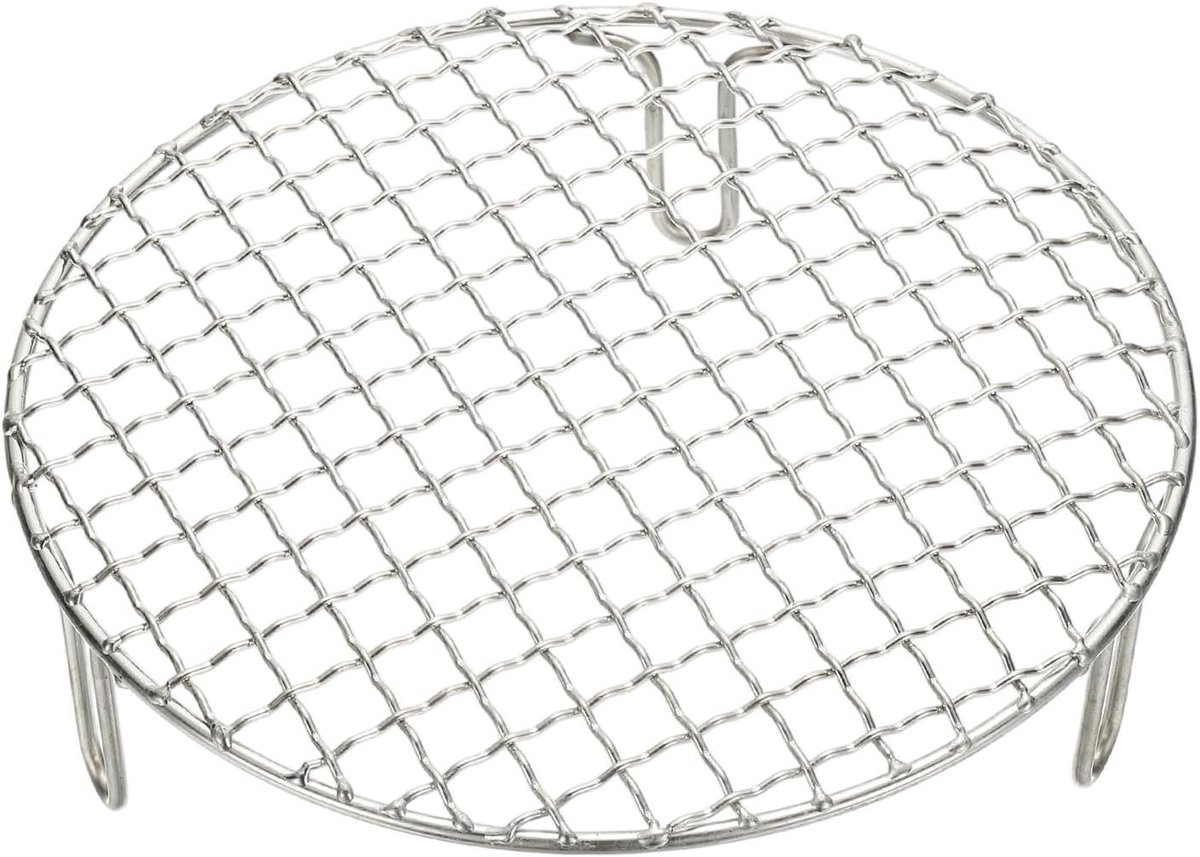 Kookrooster Rond Grillrek Stoomrek Bakken en Grillen Met Verhoogde Poten 20 cm Diameter Zilverkleurig