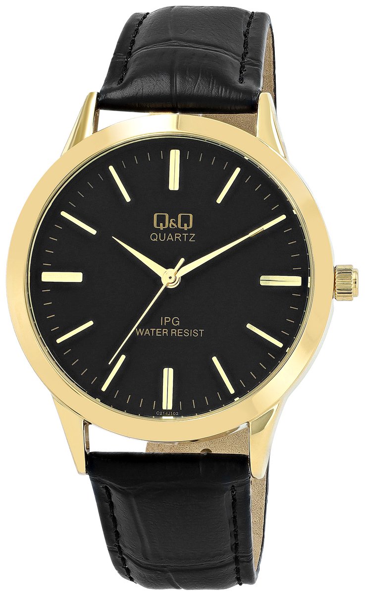 Horloge Heren Q&Q C214J102Y Zwart Gouden (Ø 40 mm)