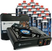 Kooktoestel op Gas - incl 16 Butaan Gasbussen - Gas Stove - Camping Kooktoestel - Gaspit - Gasfornuis - Gasstel - Cooker - Draagkoffer