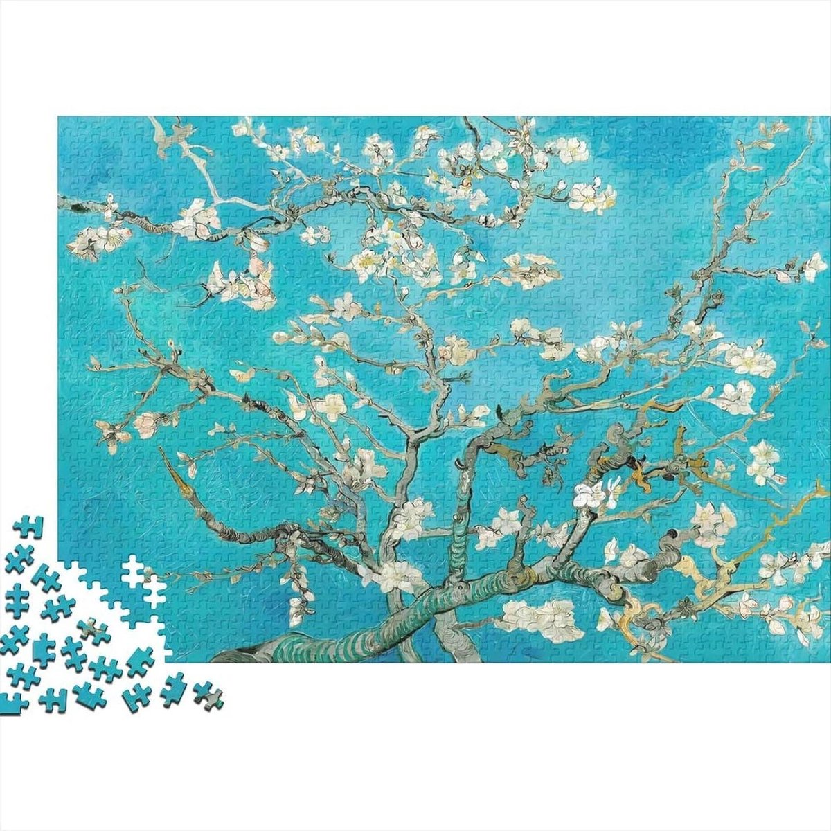 Kunst Puzzel - 1000 Stukjes - Ontspanning Thuis - Gedrukt Op Dik Papier - 38 x 26 cm - Blauw