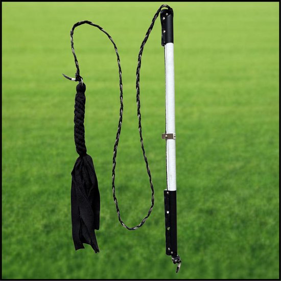 Hondenspeelgoed, Flirt Pole maat 1 in de kleuren offwhite, zwart, bruin. Hondenhengel - hondenspeelgoed - Hondentraining - hondenspeelhengel - trektouw - spelen en leren - dog training - ShukoGear by MadeByShuko