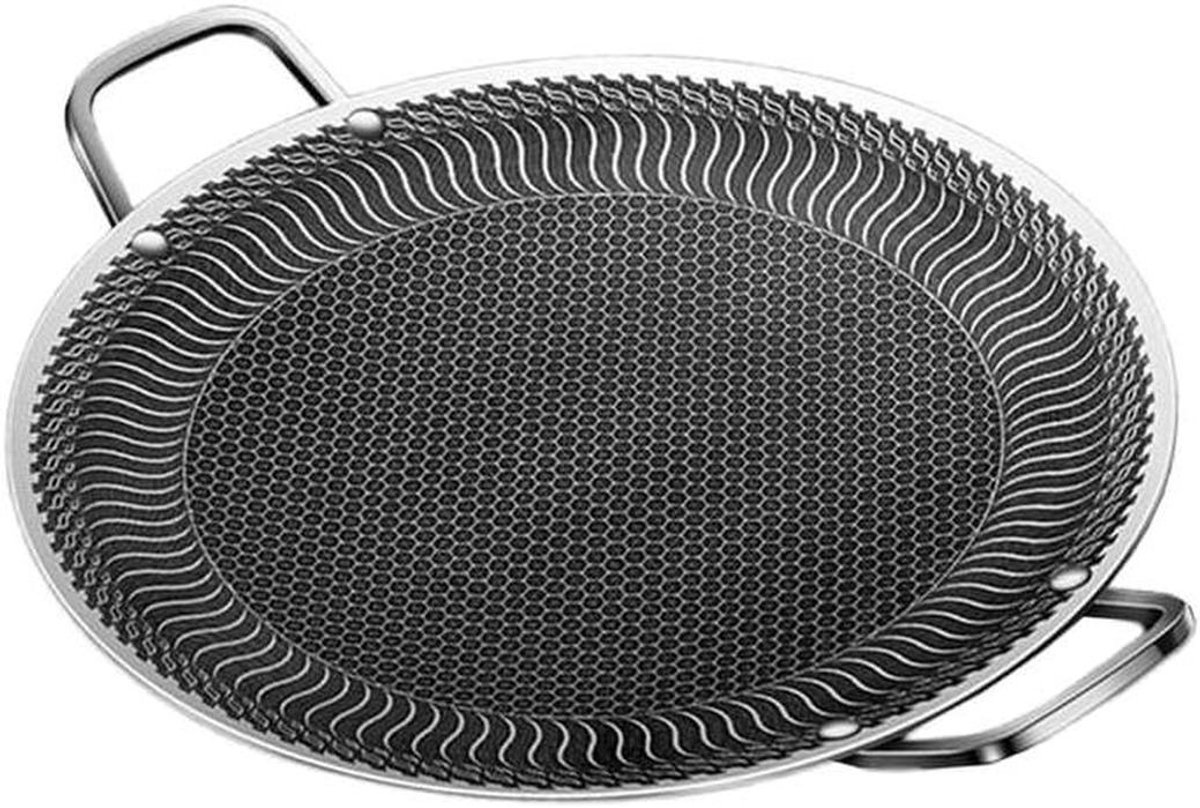 BBQ Bakplaat - Grill Pan - Buiten Koken - Roestvrij Staal - 57.5 x 37.5 cm - Zilver