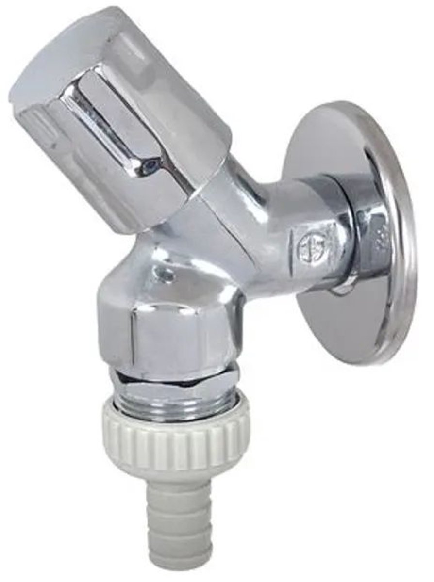 Schlösser Armaturen JS Apparaatschuin zittingventiel, buisbeluchter, slangaansluiting, designgreep, DN15, 1/2'', gepolijst en verchroomd, DVGW gekeurd, 0071651550001