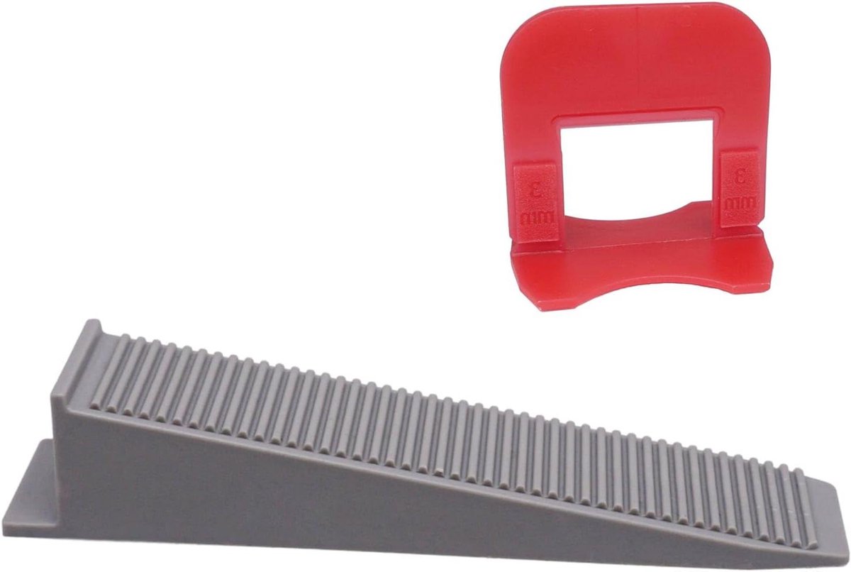 Tegel Leveling Systeem - Kit Clips - Muren Vloeren Egaliseren - Herbruikbare Wiggen - 3 mm Spacer - Grijs