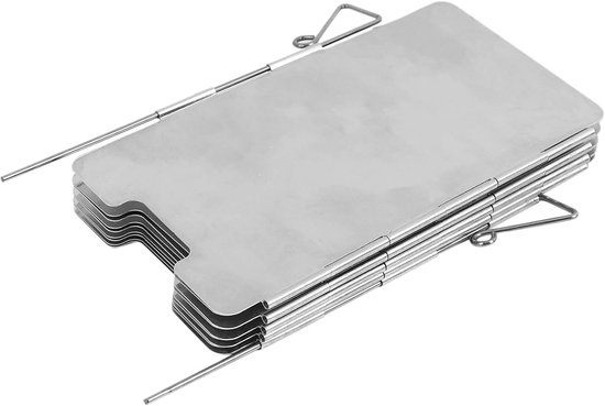 Kampeerfornuis Windscherm - Gasfornuis Windvanger - Buiten Koken - Opvouwbaar Aluminium - 9 Platen - Zilver — afbeelding 4
