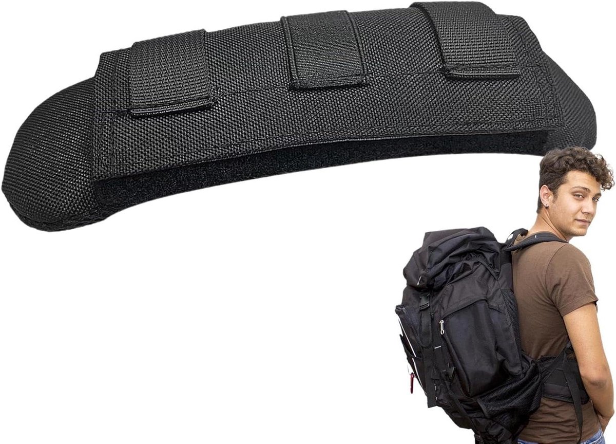 Schouderriem Kussen - Schouderband Pad - Draaggemak Vergroten - Verstelbaar & Ademend - 1-2.5 inch bandbreedte - Zwart