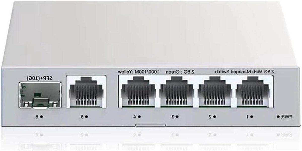 Netwerk Switch - Internet Hub - Snelle Verbindingen - Link Aggregatie - 5 Poorten - Zilvergrijs