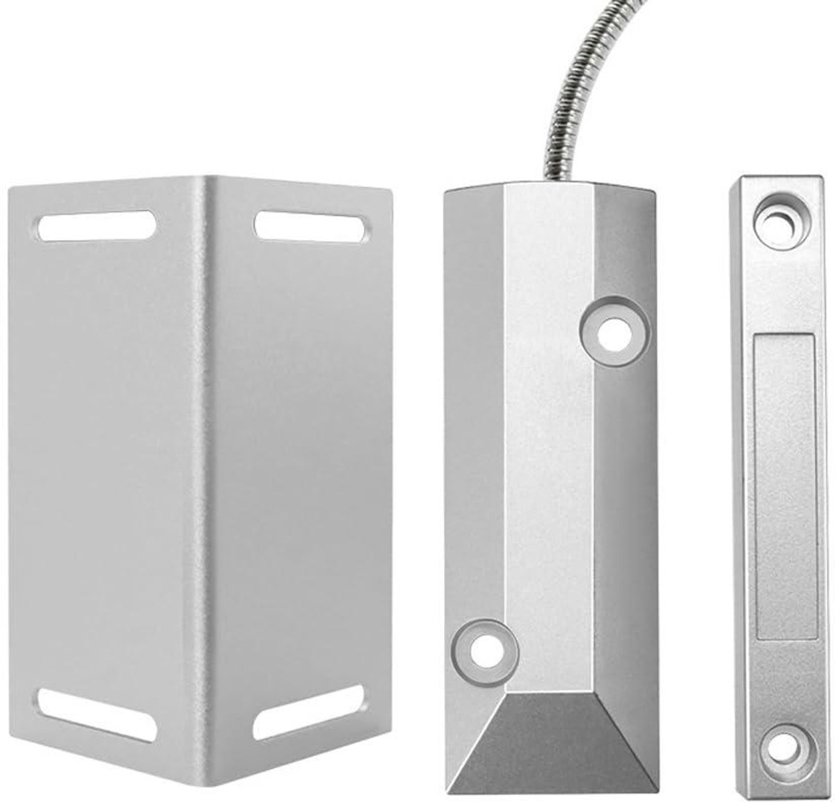 Magneetcontact Sensor - Deur Raam Detector - Veiligheidssysteem Installeren - Corrosiebestendig Aluminium - 50-70 mm Bereik - Metaal