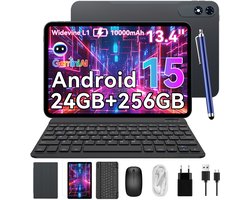TABWEE Tablet - T60 Pro Tablet - 10000 mAh - 13.4 Inch FHD - 24GB RAM - 256GB ROM - Android 15 Tablet - SD 2TB - 5G WIFI - Grijs