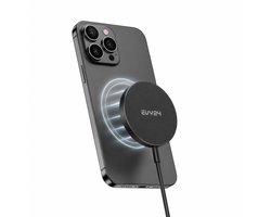 Evy24 Qi2 Draadloze Oplader 15W – MagSafe Compatible – Magnetische Snellader voor iPhone & Android – USB-C – Zwart