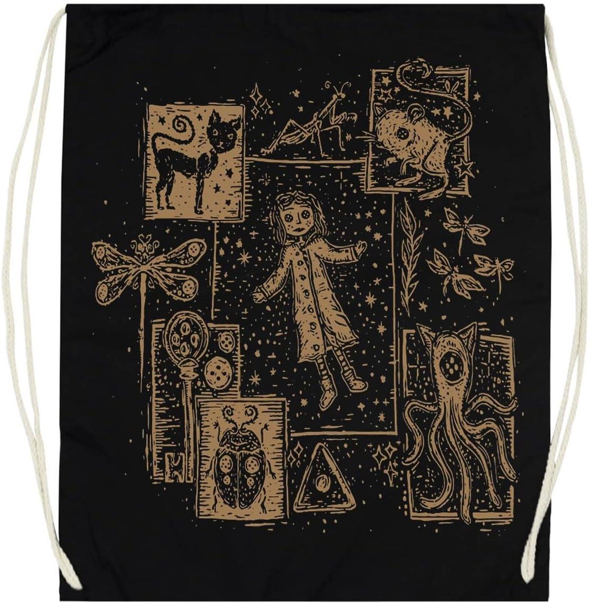 Katoenen Tas - Sporttas Gymtas - Sporten Trainen - Duurzaam Trekkoord - 37 x 49 cm - Zwart