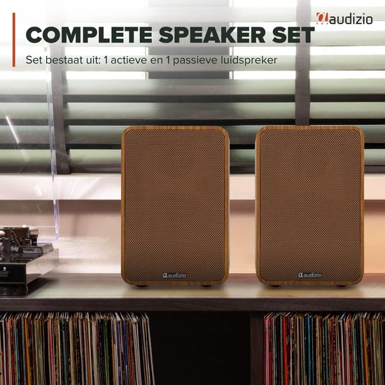 HiFi speakerset - Audizio KS10 - Actieve speaker set - HDMI ARC - Bluetooth - 120W - Houtlook — afbeelding 2