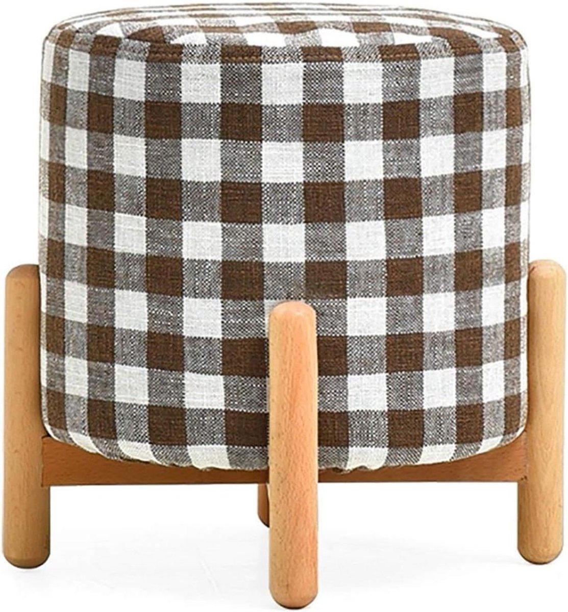 Houten Krukje - Schoenenbankje - Schoenen Wisselen - Massief Hout - 33x38.5 cm - B