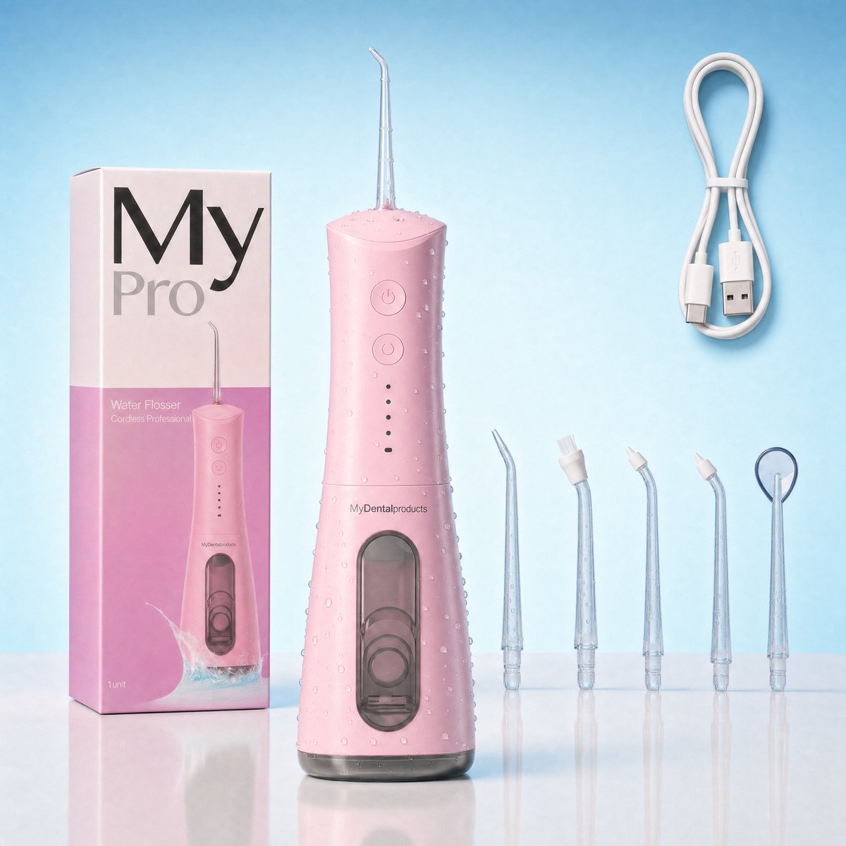 My Waterflosser Pro - Roze - Waterflosser Draadloos - Flos Apparaat - Beugel - Implantaten - Kronen
