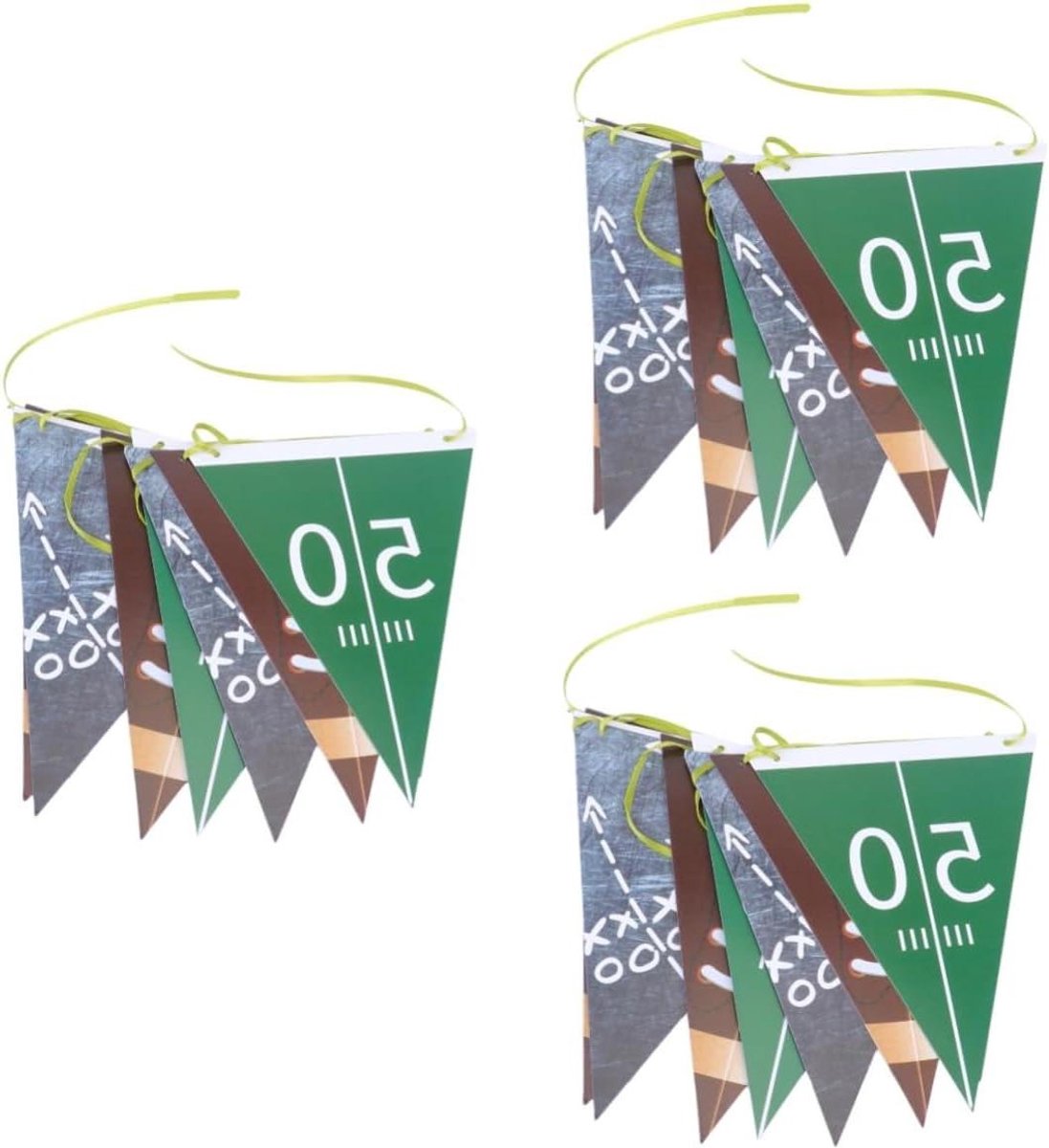 Voetbal Slinger Set - Feestdecoratie Vlaggen - Verjaardagsfeest Versieren - Uniek Ontwerp - 3 Stuks - Multicolor