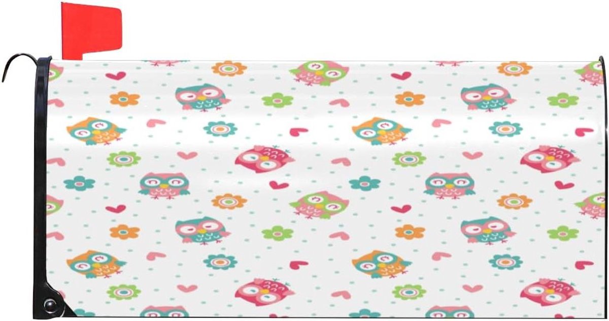 Brievenbus Cover - Postvak Decoratie - Buiten Decoreren - Magnetisch PVC Materiaal - 528 cm Breed - Uilen Bloem